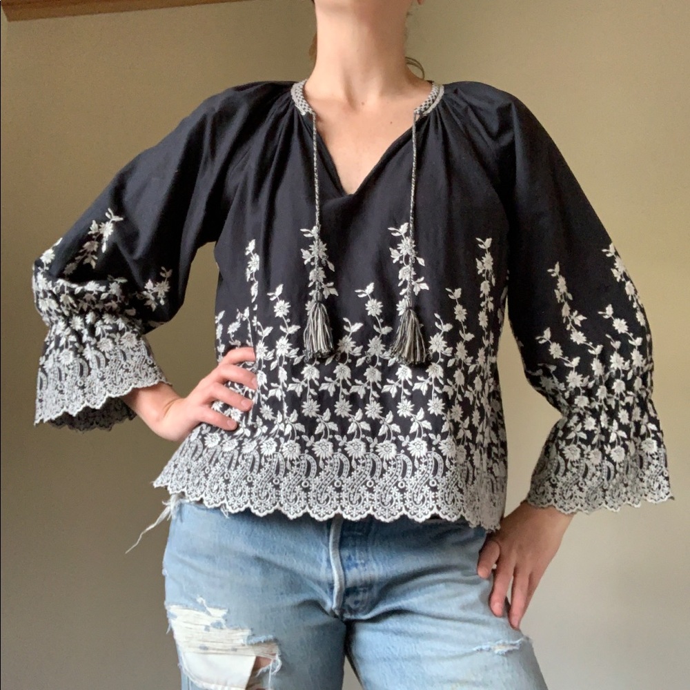 Ulla Johnson Embroidered Longsleeve Top